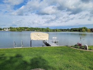 Canopy available for docking your boat. No cover needed - you're on vacation!