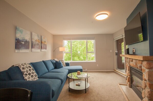 Spacious open-concept living with a stylish, modern touch