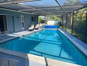 Large, heated swimming pool