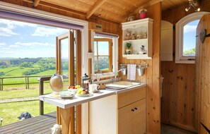 Breakfast bar inside the carriage