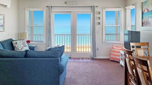 Living room with awesome views of Cape Cod Bay