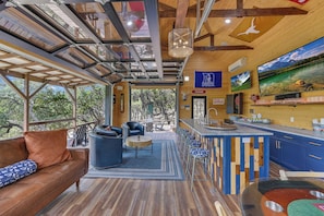 Enjoy games in style in the totally tricked out entertainment ba