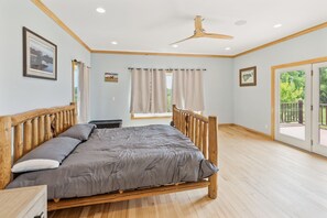 Indoors, Appliance, Ceiling Fan, Hardwood, Bed