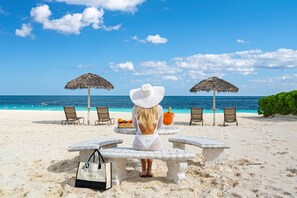 Our beautiful private white sand beach