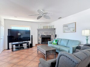 Enjoy movie night on the 75 inch TV!