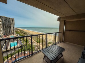 Ocean and beach view from the balcony