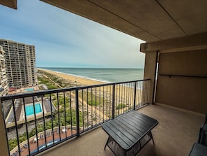 Ocean and beach view from the balcony