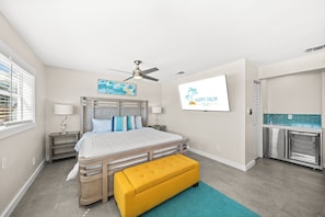 Master Bedroom with teal and yellow accents