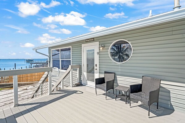 Beautiful balcony with riverfront views