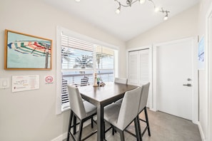 Dining table seats four