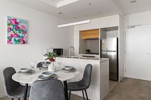 A kitchen & dining area.