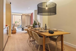 Spacious dining table perfect for sharing meals and memories with your travel companions.