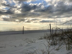 Volley ball court right in front of our property