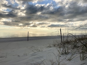 Volley ball court right in front of our property