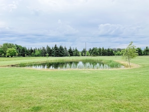 Private pond stocked full of fish.