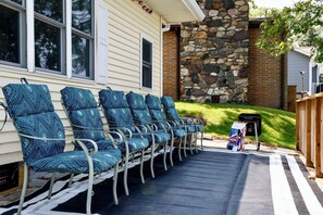 Patio - with small charcoal grill (charcoal not provided) and seating for six