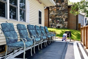 Patio - with small charcoal grill (charcoal not provided) and seating for six