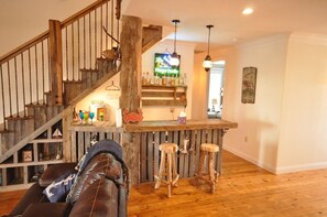 Living room and wet bar