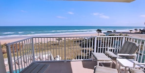 Soak up stunning Atlantic Ocean views from your private 3rd-floor corner balcony overlooking the sparkling Seawinds pool