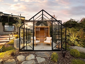 The Glasshouse Greenhouse Style Sauna