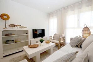Another picture of the stylish lounge area with air conditioning