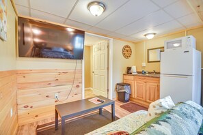 Living Area | Full Futon | Smart TV | Free WiFi | Window A/C Unit
