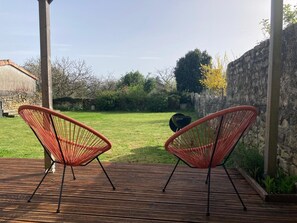 Terrasse privative donnant sur le jardin