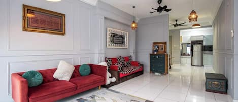 A generous living area.