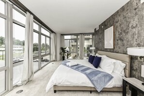 Bedroom 2 with comfortable King Bed and en-suite bathroom (walk-in shower)