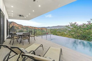 Enjoy stunning views of the Pacific Ocean and surrounding hillsides.  