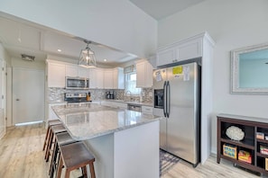 Main kitchen on second floor is fully stocked