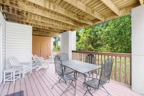 Large deck with out door seating