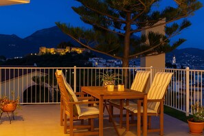 Enjoy golden hour with a castle view.