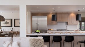 Gourmet kitchen and counter seating