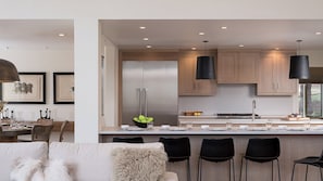 Gourmet kitchen and counter seating