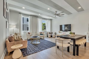 *The open concept living rooms and kitchens each with dining tables ensure that everyone can participate in the fun!
The homes offers plenty of space to spread out and settle in.