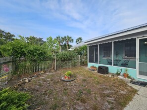 Semi-private front yard area