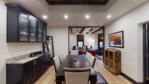 Large kitchen with table to seat 6