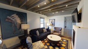 Cozy living area with fireplace