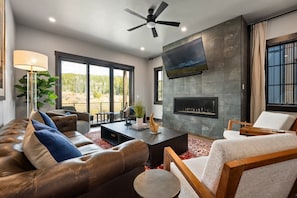 65" Smart TV and Gas Fireplace
