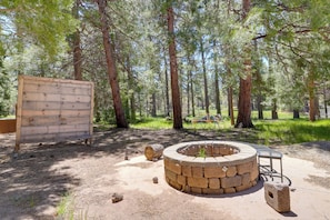 Cabin Exterior | Fire Pit | Kids' Playhouse