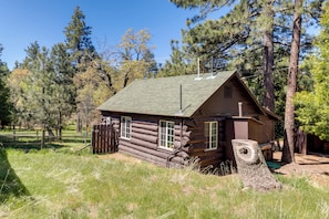 Cabin Exterior | Private Yard | Wooded Surroundings