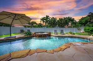 Take a dip in the pool or sit back and relax in the hot tub!