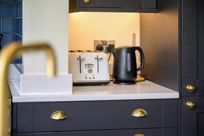 Our kitchen has everything you'd expect in a family home including microwave, kettle & toaster. We provide complimentary teas & coffee