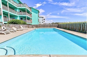 Pool just steps away.