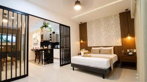 Romantic bedroom elegantly designed for couples in love.