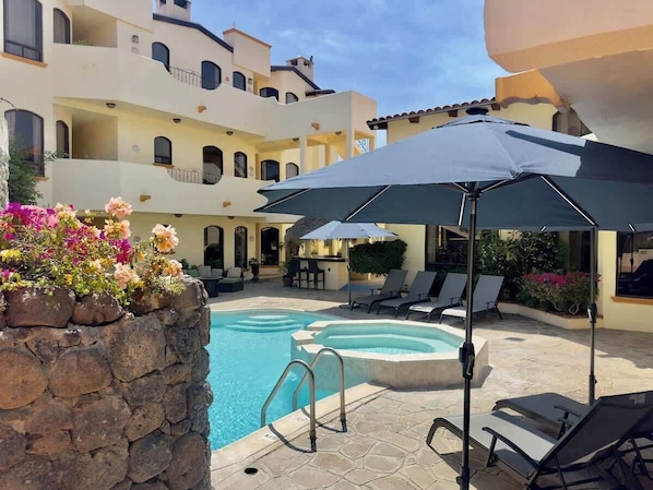 Pool with plenty of lounge chairs