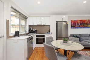 kitchen plus dining area