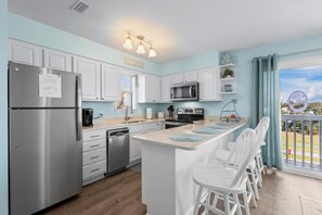 Fully stocked kitchen with everythign you'll need to enjoy your stay