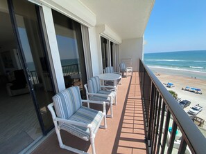 Relax and enjoy this large private oceanfront balcony.